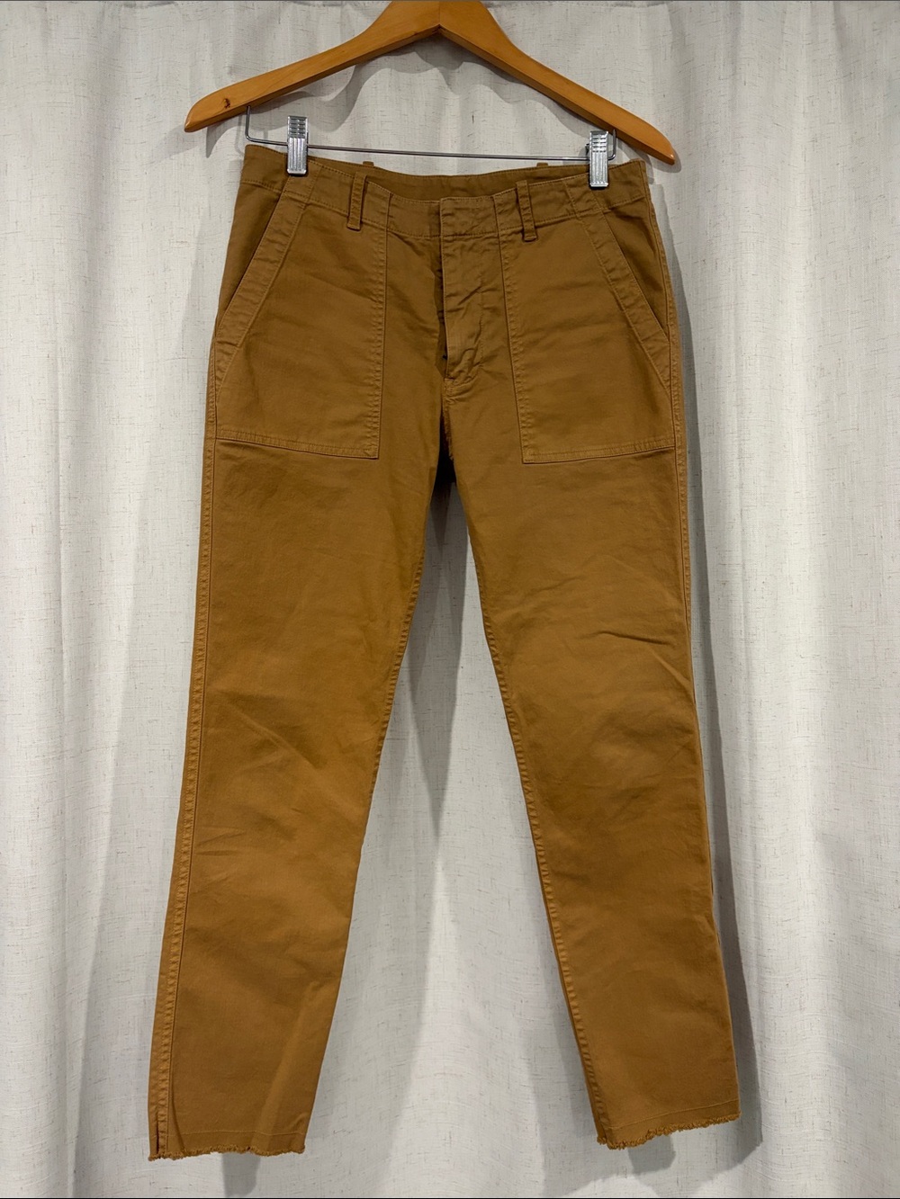 Nili Lotan Cropped Utility Pants in Caramel Brown